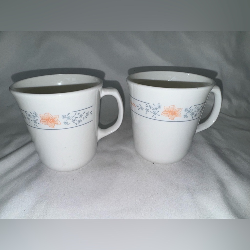 Corelle Corningware - APRICOT GROVE - Set of 2‎ Mugs Cups Retired Discontinued